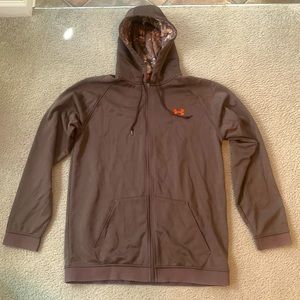 Mens brown and camo under Armour zip up